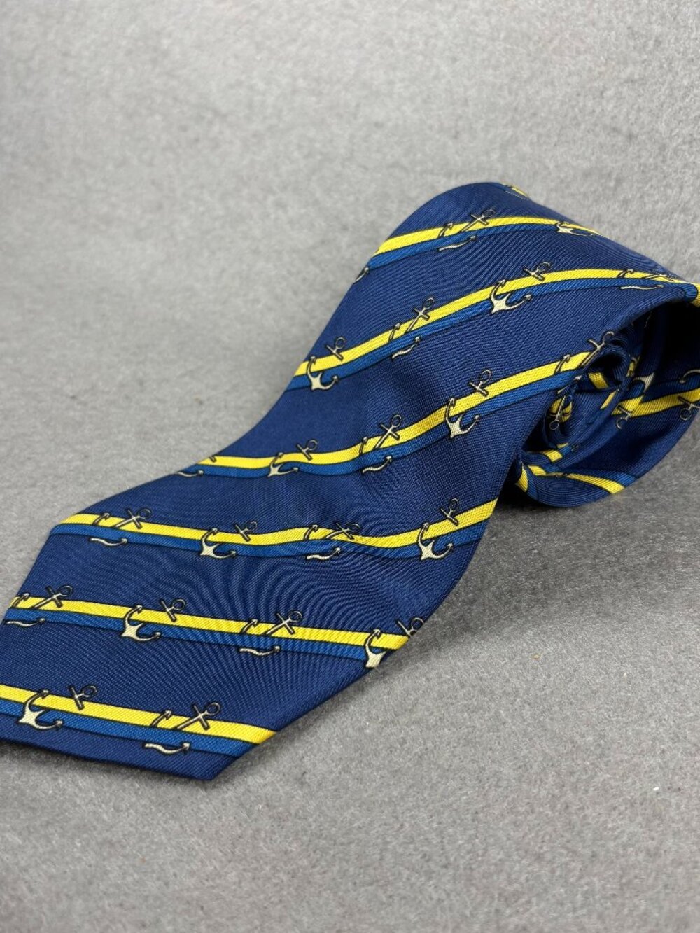 Hermès Paris 944 IA Anchor Nautical Silk Tie Made France